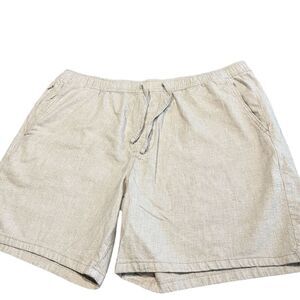 Hollister Men's Beige Linen Blend Drawstring‎ Shorts Size XXL Casual Summer